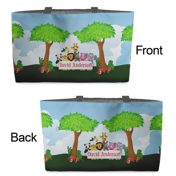 Animals Tote w/Black Handles - Front & Back Views