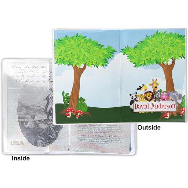 Animals Vinyl Passport Holder - Flat Front and Back