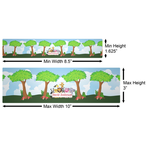 Animals Water Bottle Labels w/ Dimensions