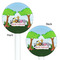 Animals White Plastic 5.5" Stir Stick - Double Sided - Round - Front & Back