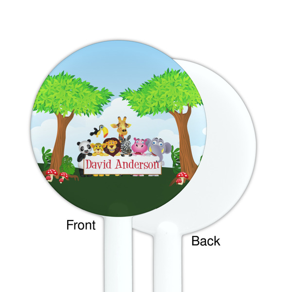 Animals White Plastic 5.5" Stir Stick - Single Sided - Round - Front & Back