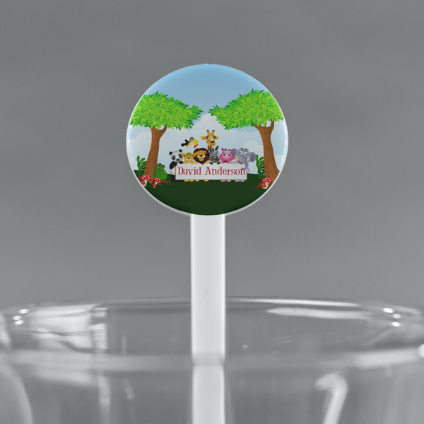 Animals White Plastic 7" Stir Stick - Round - Main