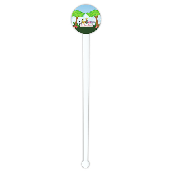 Animals White Plastic 7" Stir Stick - Round - Single Stick