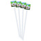 Animals White Plastic Stir Stick - Double Sided - Square - Front