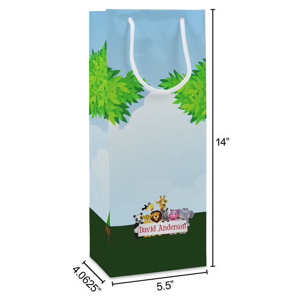 Animals Wine Gift Bag - Dimensions