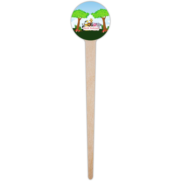 Animals Wooden 4" Food Pick - Round - Single Pick