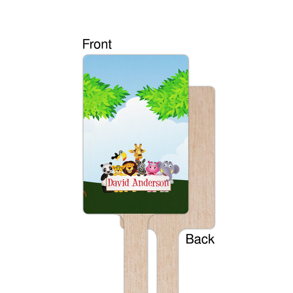 Animals Wooden 6.25" Stir Stick - Rectangular - Single - Front & Back