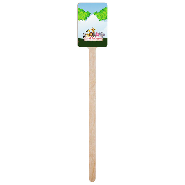 Animals Wooden 6.25" Stir Stick - Rectangular - Single Stick