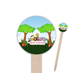 Animals 6" Round Wooden Food Picks - Single Sided (Personalized)