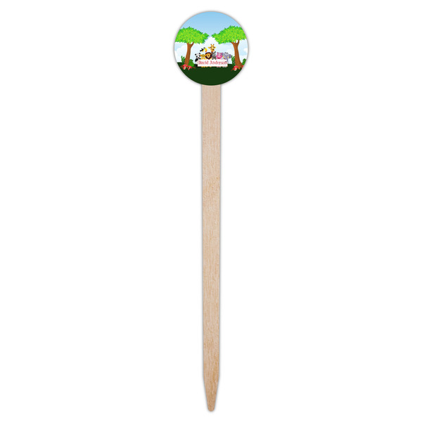 Animals Wooden 6" Food Pick - Round - Single Pick