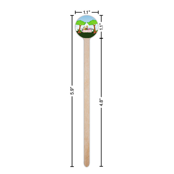 Animals Wooden 6" Stir Stick - Round - Dimensions