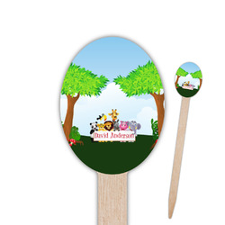 Animals Oval Wooden Food Picks - Single Sided (Personalized)