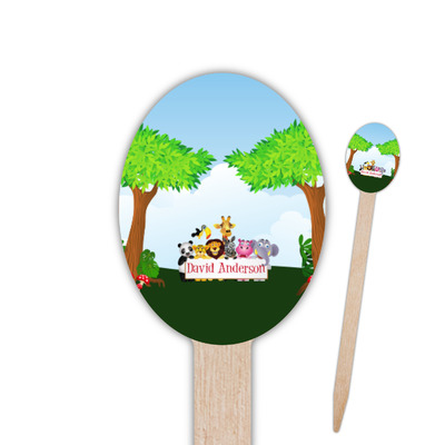 Custom Animals Oval Wooden Food Picks (Personalized)