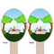 Animals Wooden Food Pick - Oval - Double Sided - Front & Back