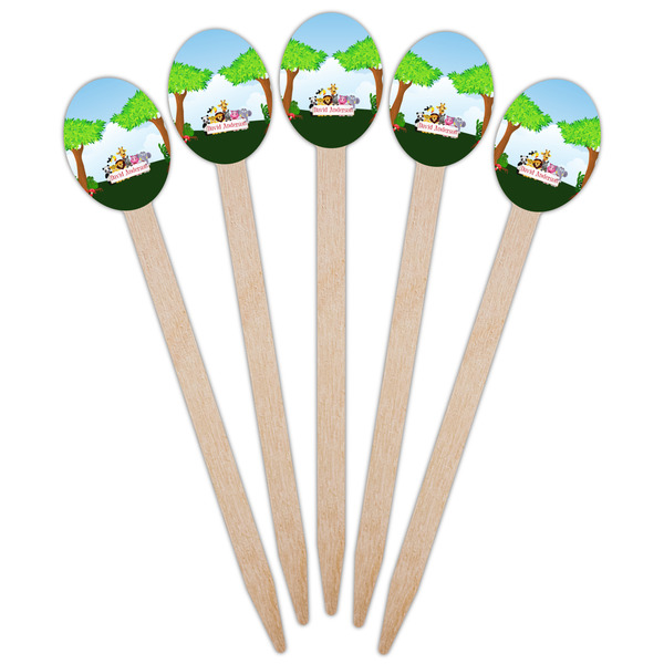 Animals Wooden Food Pick - Oval - Fan View