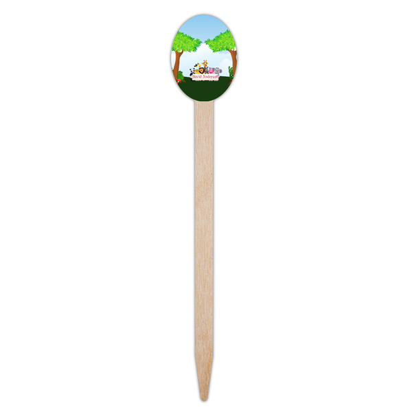 Animals Wooden Food Pick - Oval - Single Pick