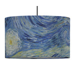 The Starry Night (Van Gogh 1889) 12" Drum Pendant Lamp - Fabric