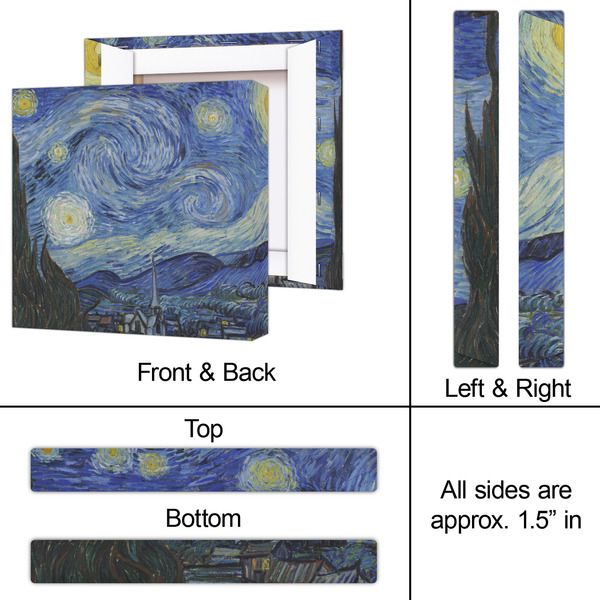 The Starry Night (Van Gogh 1889) 12x12 - Canvas Print - Approval
