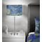 The Starry Night (Van Gogh 1889) 13 inch drum lamp shade - in room