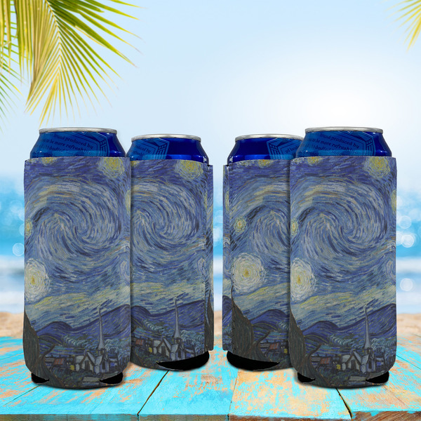The Starry Night (Van Gogh 1889) 16oz Can Sleeve - Set of 4 - LIFESTYLE