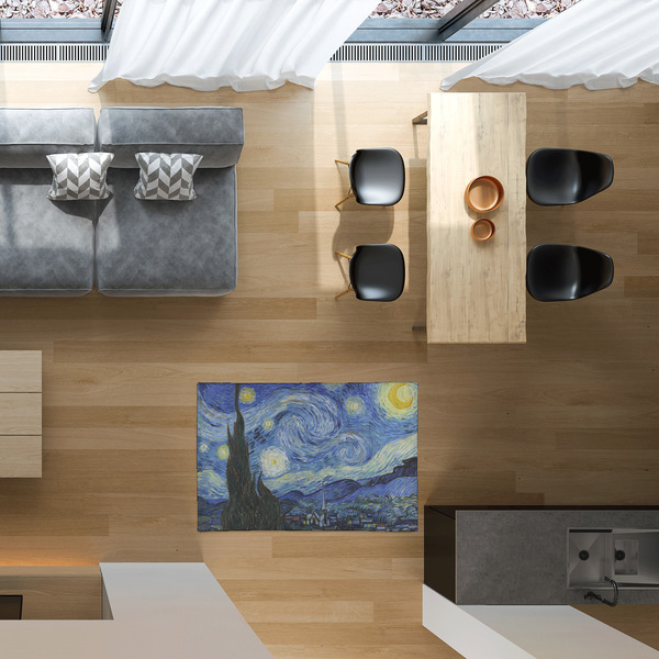The Starry Night (Van Gogh 1889) 2'x3' Indoor Area Rugs - IN CONTEXT