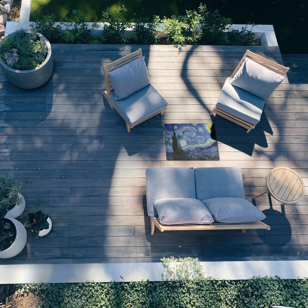 The Starry Night (Van Gogh 1889) 2'x3' Patio Rug - In Context