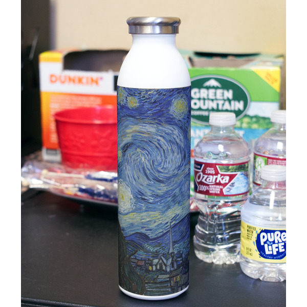 The Starry Night (Van Gogh 1889) 20oz Water Bottles - Full Print - In Context