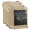 The Starry Night (Van Gogh 1889) 3 Reusable Cotton Grocery Bags - Front View