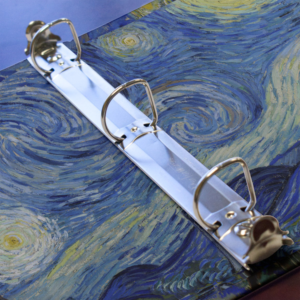 The Starry Night (Van Gogh 1889) 3 Ring Binders - Full Wrap - 1" - DETAIL