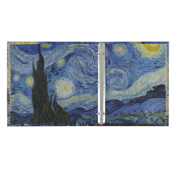 The Starry Night (Van Gogh 1889) 3 Ring Binders - Full Wrap - 1" - OPEN INSIDE