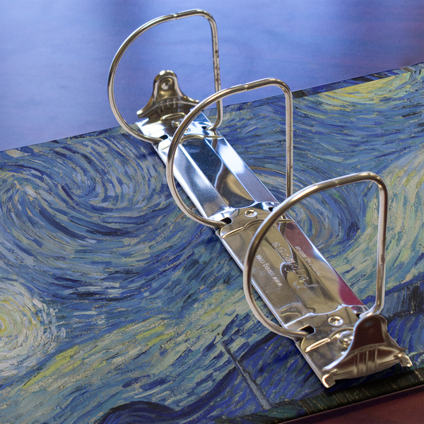 The Starry Night (Van Gogh 1889) 3 Ring Binders - Full Wrap - 3" - DETAIL