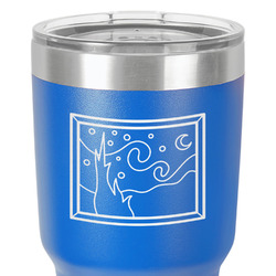 The Starry Night (Van Gogh 1889) 30 oz Stainless Steel Tumbler - Royal Blue - Single-Sided