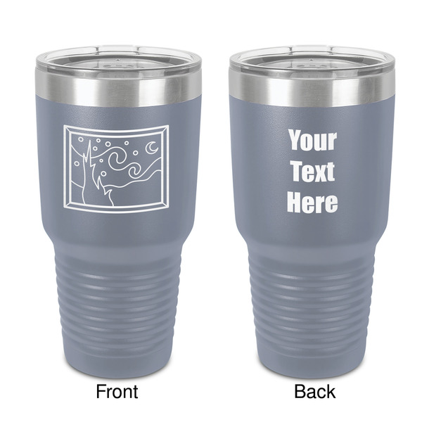 Custom The Starry Night (Van Gogh 1889) 30 oz Stainless Steel Tumbler - Grey - Double-Sided