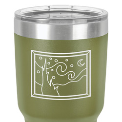 The Starry Night (Van Gogh 1889) 30 oz Stainless Steel Tumbler - Olive - Single-Sided