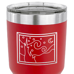 The Starry Night (Van Gogh 1889) 30 oz Stainless Steel Tumbler - Red - Single Sided