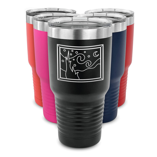 The Starry Night (Van Gogh 1889) 30 oz Stainless Steel Ringneck Tumblers - Parent/Main