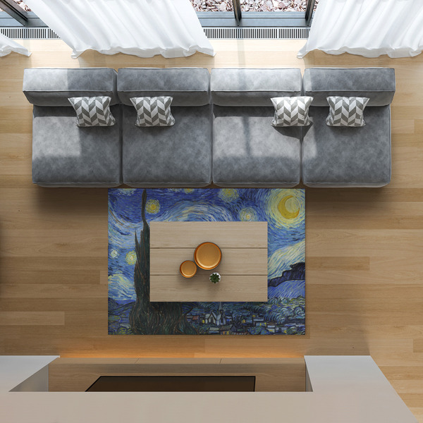 The Starry Night (Van Gogh 1889) 5'x7' Indoor Area Rugs - IN CONTEXT