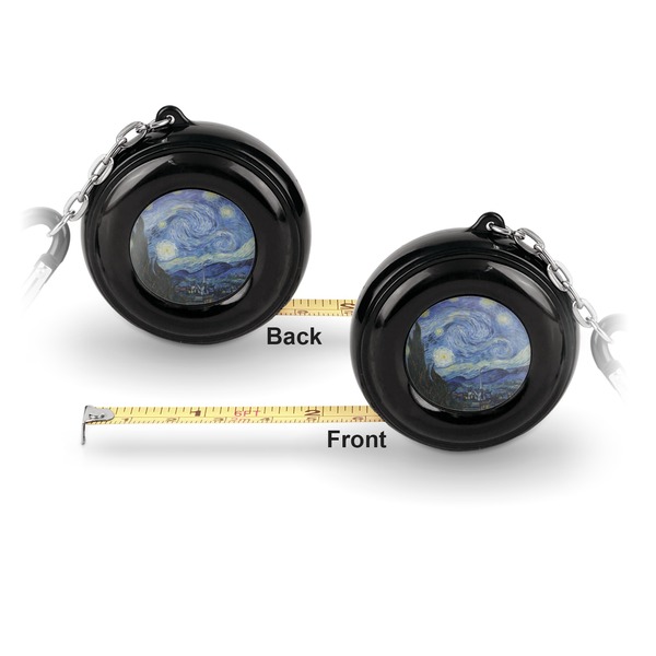 The Starry Night (Van Gogh 1889) 6-Ft Pocket Tape Measure with Carabiner Hook - Front and Back