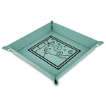 The Starry Night (Van Gogh 1889) 9" x 9" Teal Faux Leather Valet Tray