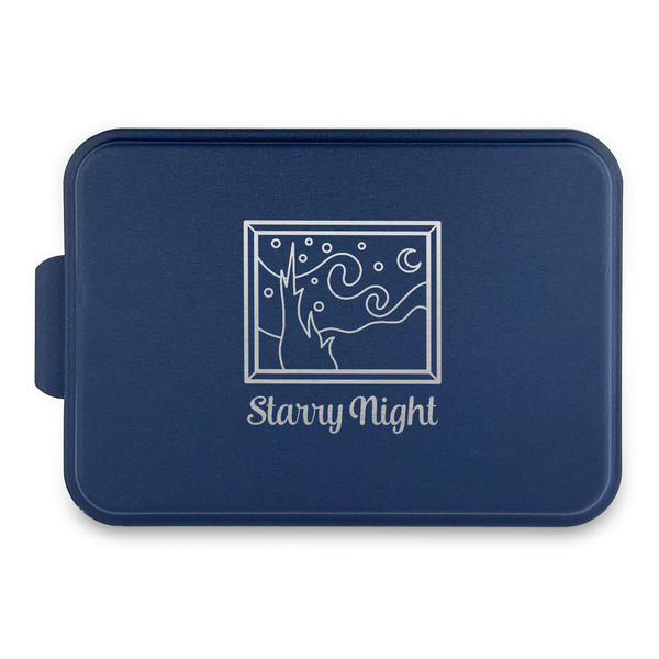 Custom The Starry Night (Van Gogh 1889) Aluminum Baking Pan with Navy Lid