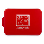 The Starry Night (Van Gogh 1889) Aluminum Baking Pan with Red Lid