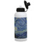 The Starry Night (Van Gogh 1889) Aluminum Water Bottle - White Front