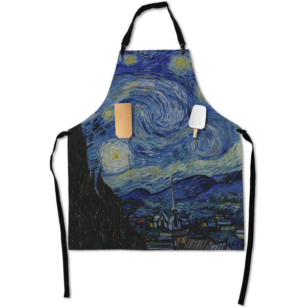 Custom The Starry Night (Van Gogh 1889) Apron With Pockets