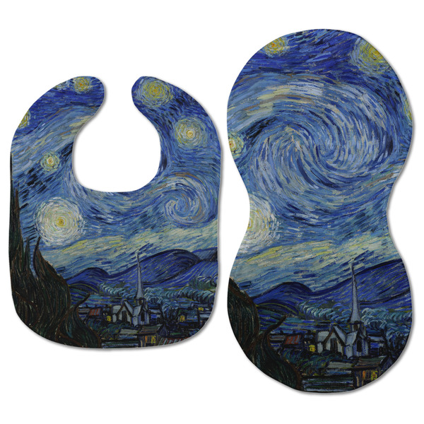 The Starry Night (Van Gogh 1889) Baby Bib & Burp Set - Approval (new bib & burp)