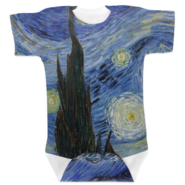 Custom The Starry Night (Van Gogh 1889) Baby Bodysuit