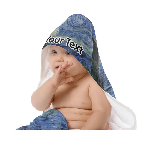 The Starry Night (Van Gogh 1889) Baby Hooded Towel on Child