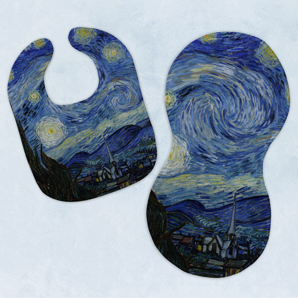 Custom The Starry Night (Van Gogh 1889) Baby Bib & Burp Set