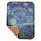 The Starry Night (Van Gogh 1889) Baby Sherpa Blanket - Corner Showing Soft