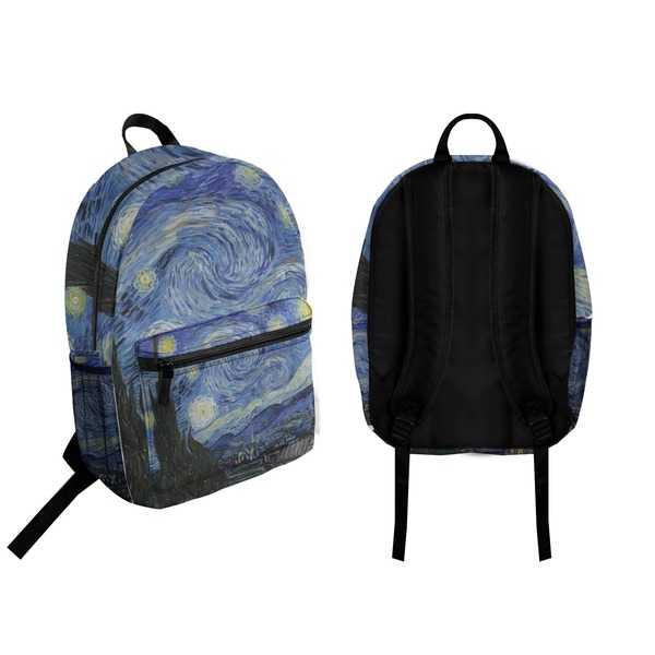 The Starry Night (Van Gogh 1889) Backpack front and back - Apvl