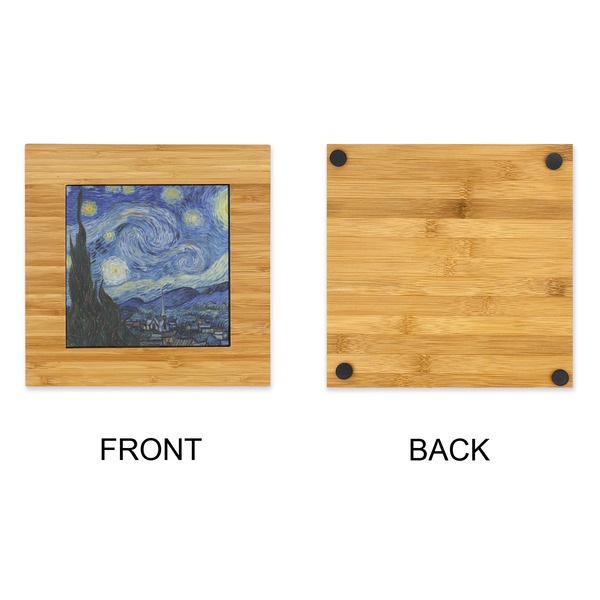 The Starry Night (Van Gogh 1889) Bamboo Trivet with 6" Tile - APPROVAL